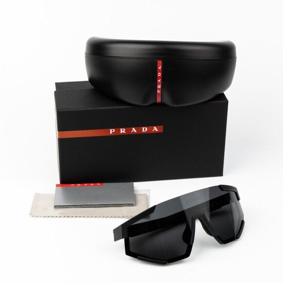 NEW Prada Linea Rossa PS04WS DG006F Black Rubber Dark Grey Single Lens Unisex - Picture 10 of 11